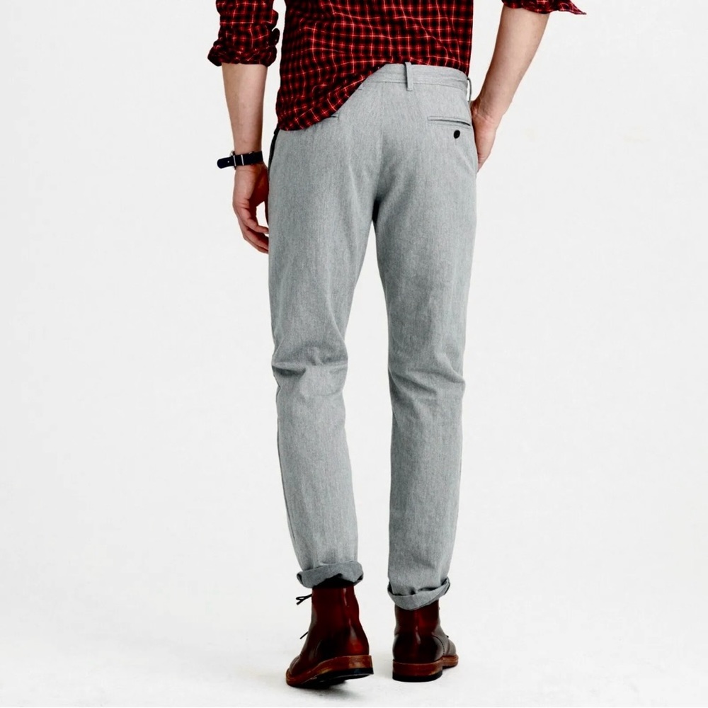J Crew 32 Gray Brushed Cotton Melange Twill 770 Pant Trouser Straight Fit Leg‎ - Picture 11 of 11